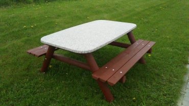 Stôl + 2x lavica pre 6-8 detí doska stola vodovzdorná preglejka 1400 x 800 mm